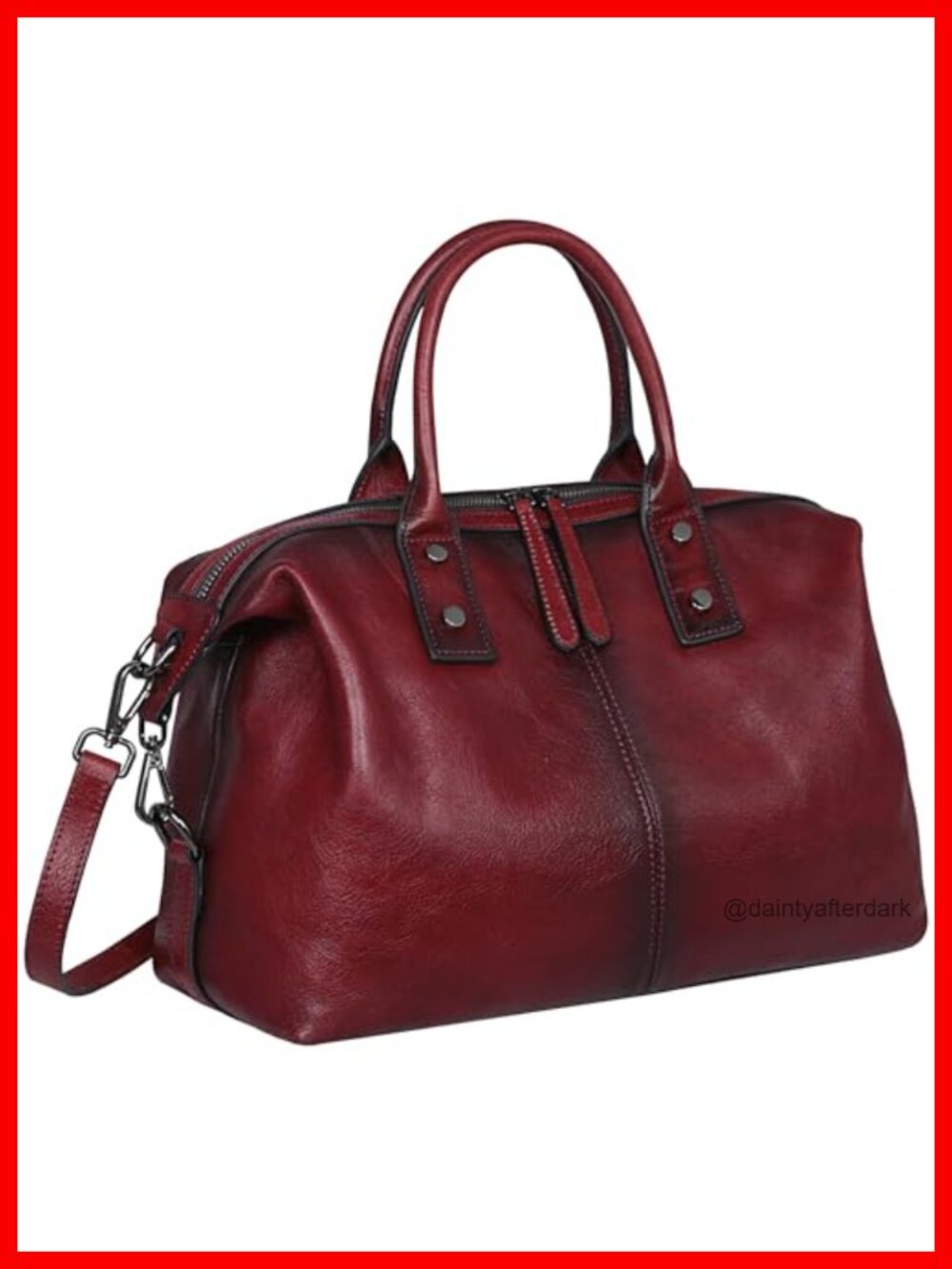 Vegetable Tanned Leather Satchel Handbag Shoulder Crossbody Tote Purse